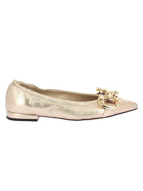 ballerina a punta in pelle oro platino BRERA Artigiani di Milano | 4703Z